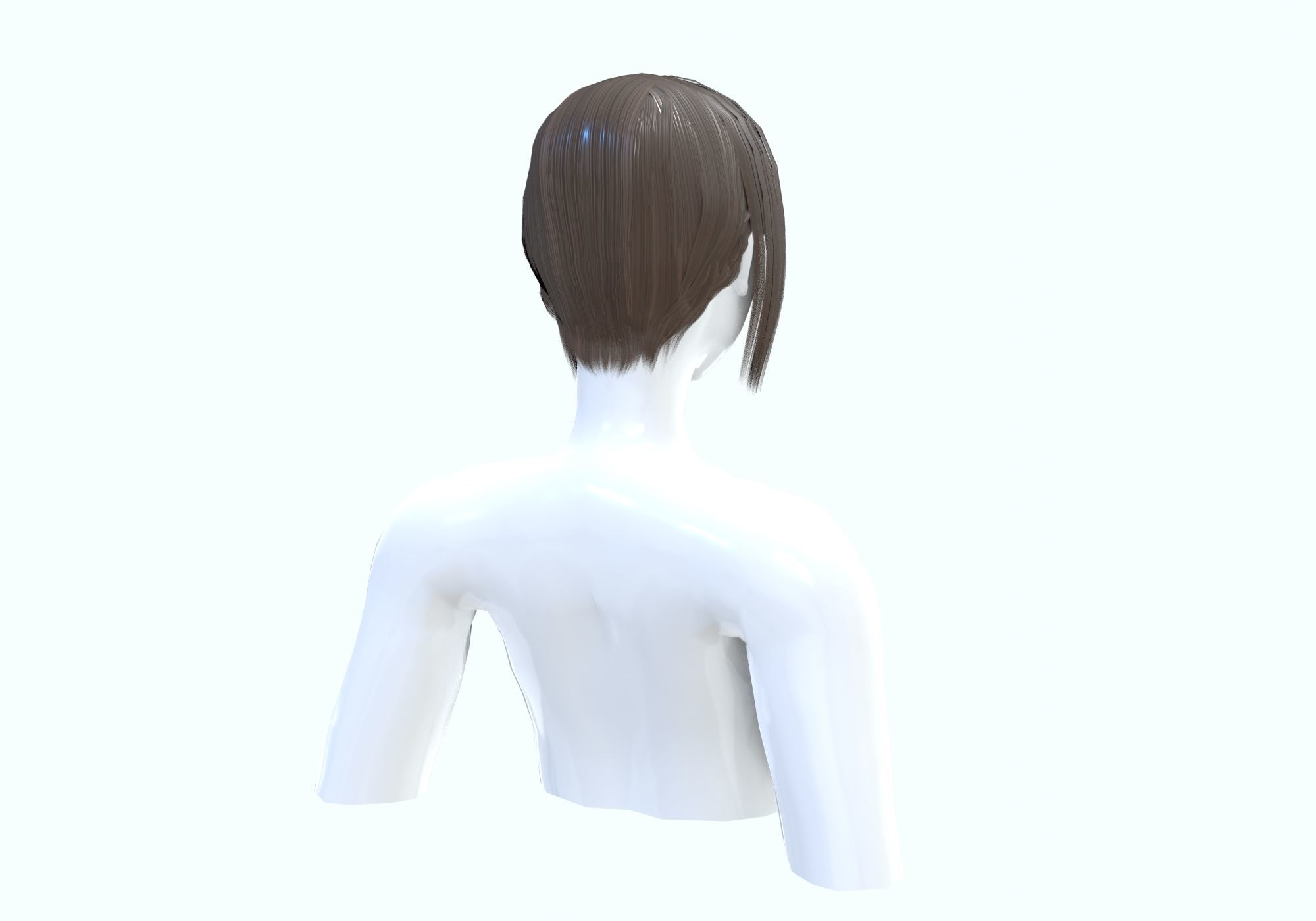 Short Bangs Hairstyle 3D model_3