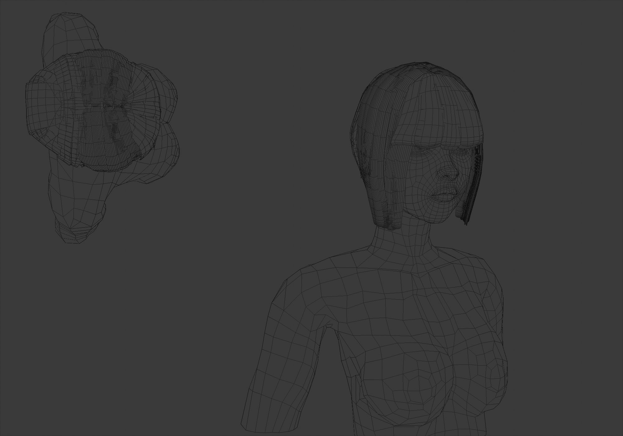 Short Bangs Hairstyle 3D model_6