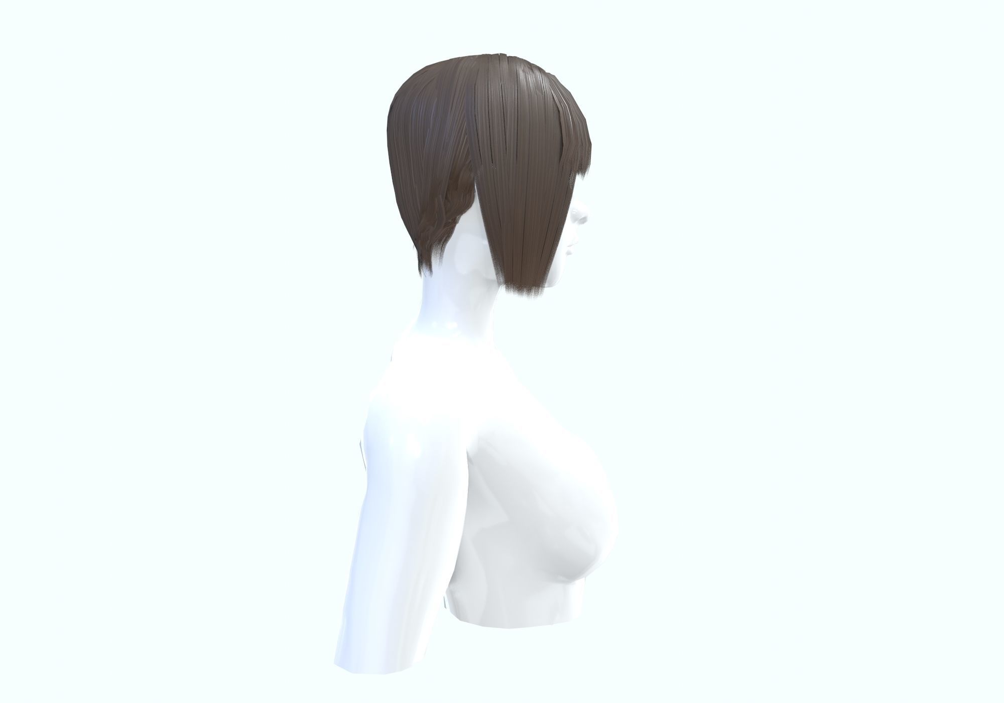 Short Bangs Hairstyle 3D model_2