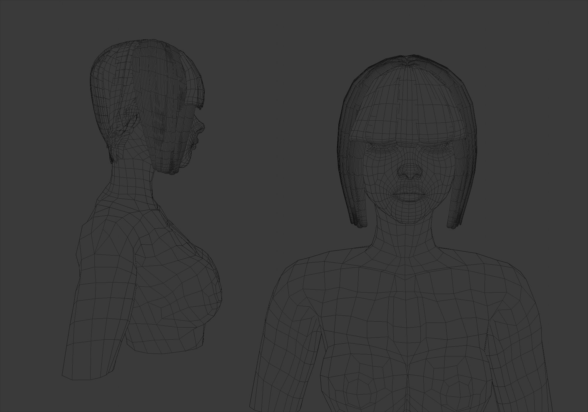 Short Bangs Hairstyle 3D model_5
