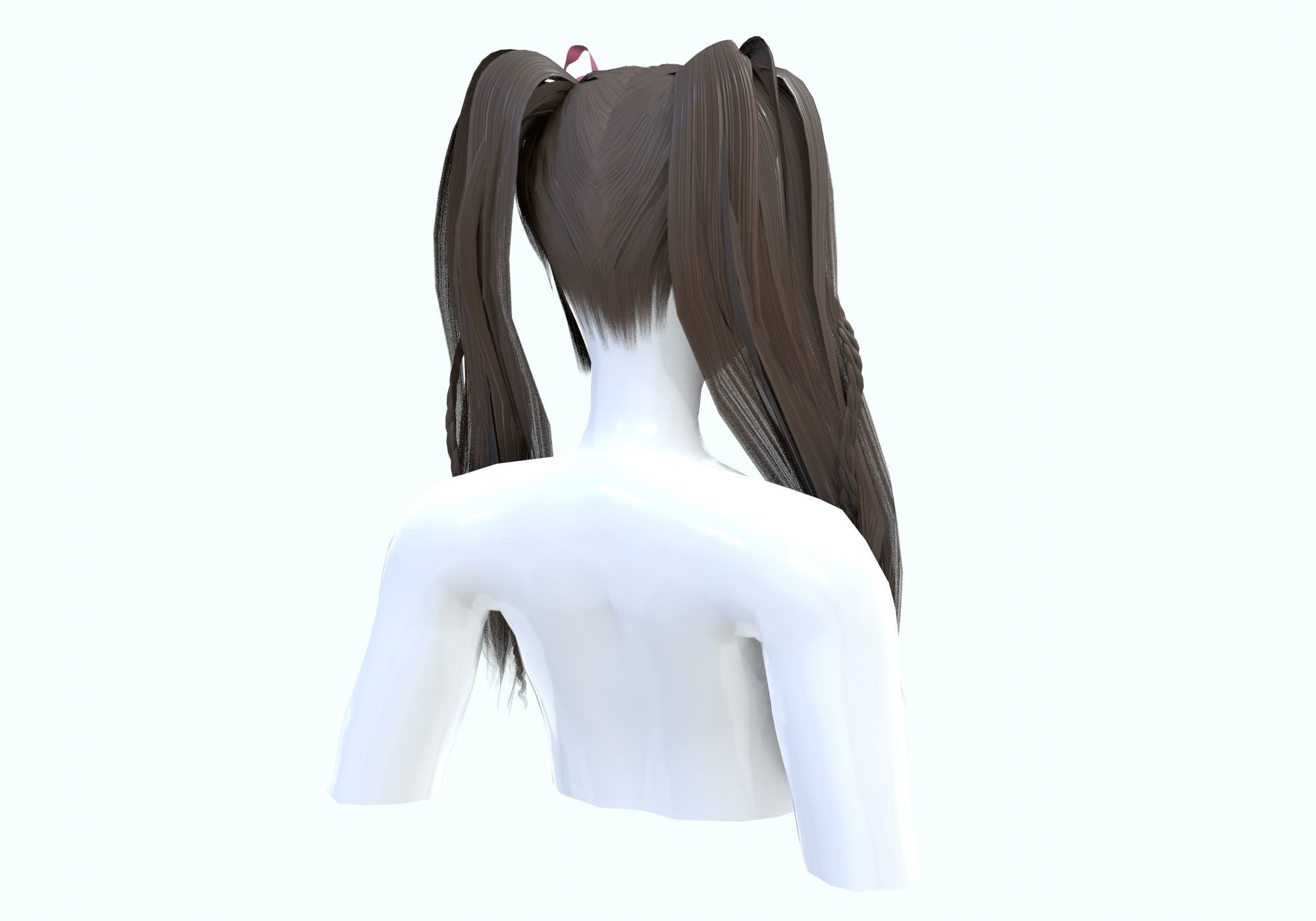 Ponytails Female Hairstyle 3D model_3