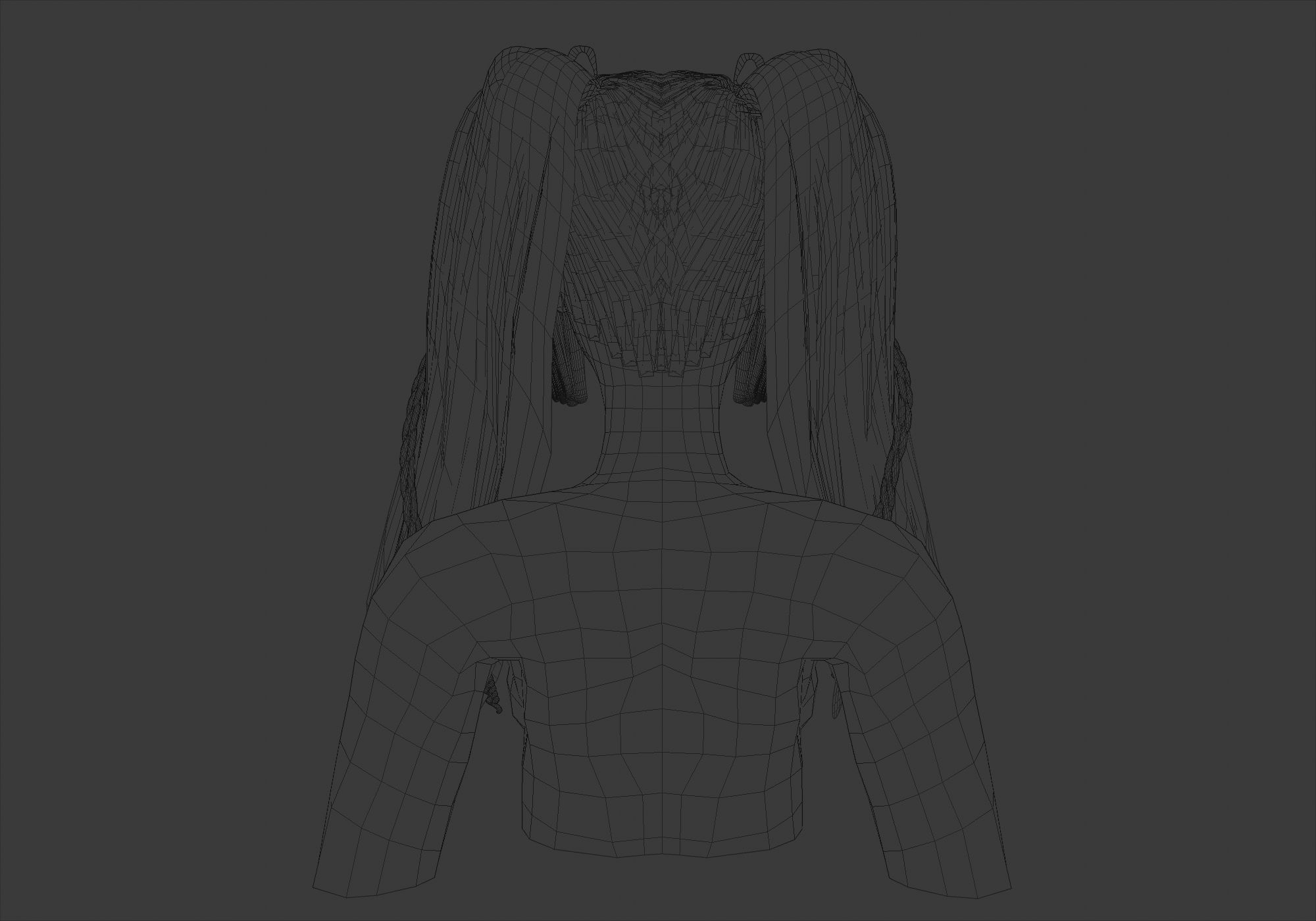 Ponytails Female Hairstyle 3D model_9