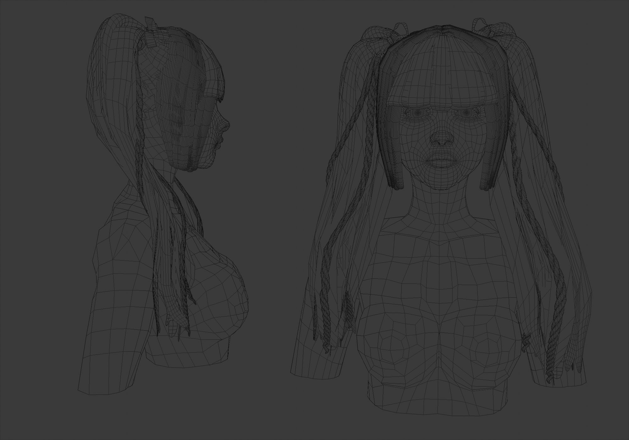 Ponytails Female Hairstyle 3D model_5