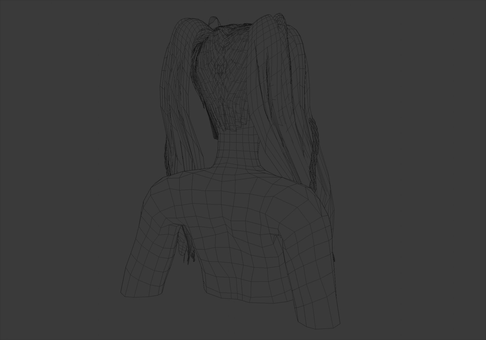 Ponytails Female Hairstyle 3D model_8