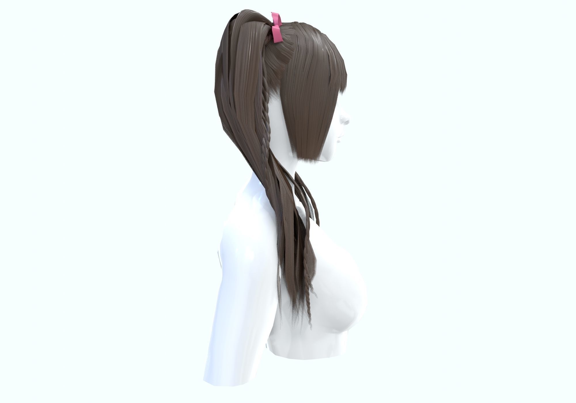 Ponytails Female Hairstyle 3D model_2