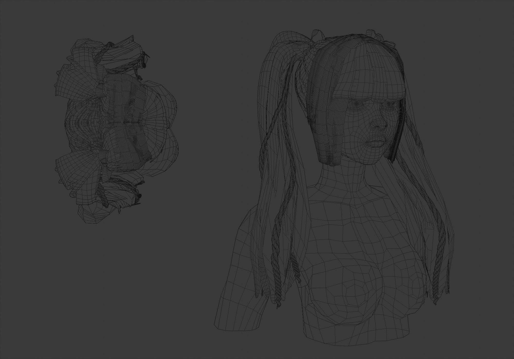 Ponytails Female Hairstyle 3D model_6