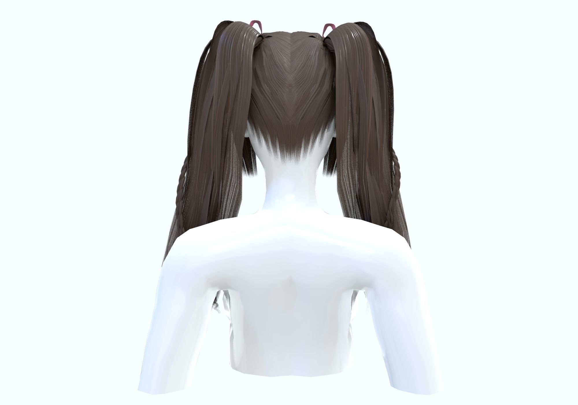 Ponytails Female Hairstyle 3D model_4