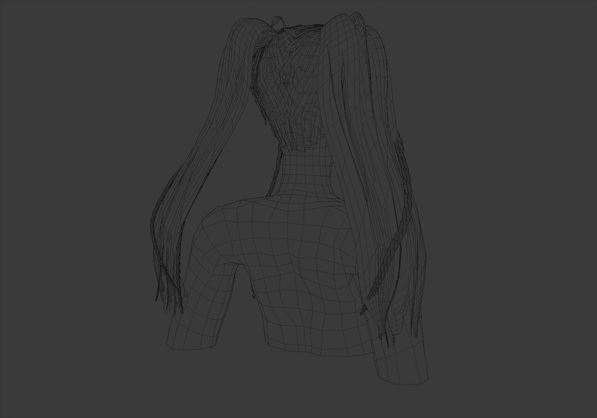 Female Stylized Hairstyle 3D model_8