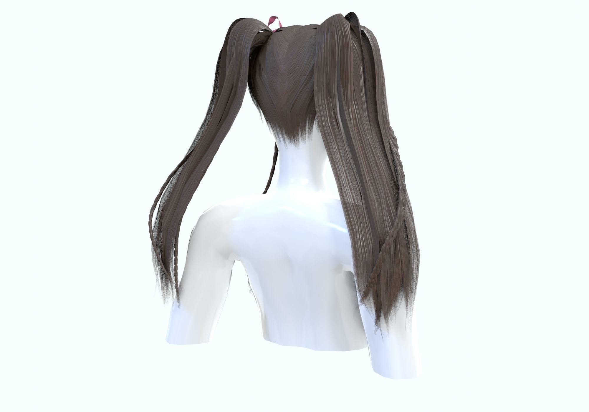 Female Stylized Hairstyle 3D model_3