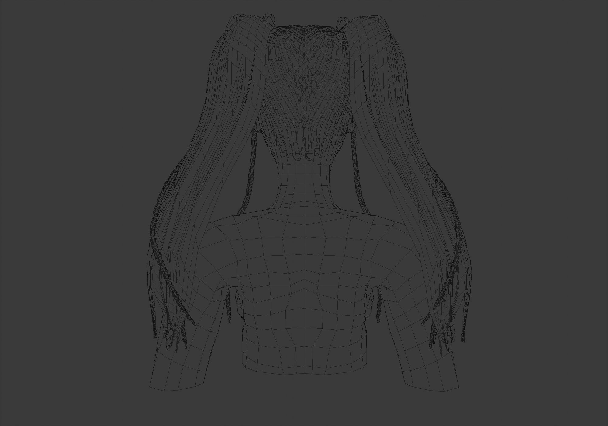 Female Stylized Hairstyle 3D model_9