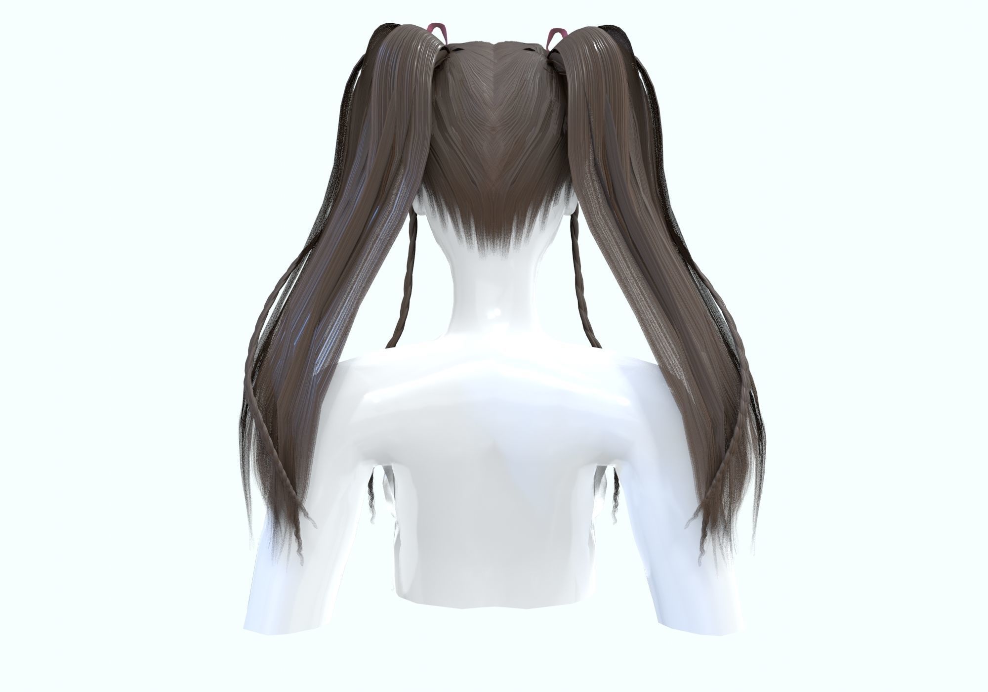Female Stylized Hairstyle 3D model_4