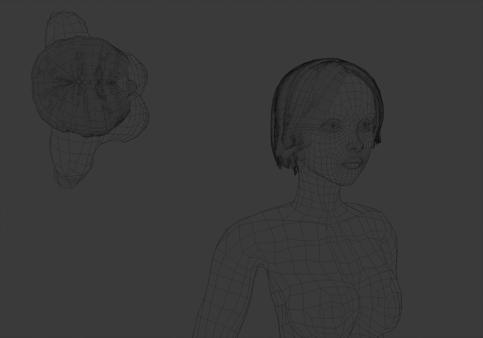 Female Short Hairstyle 3D model_6