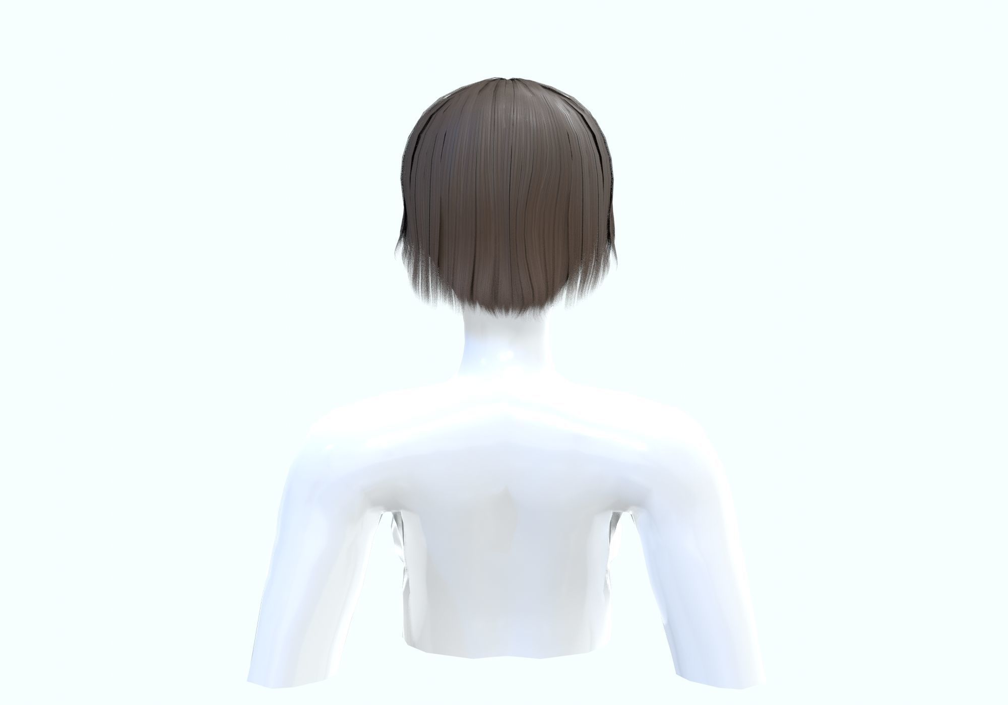 Female Short Hairstyle 3D model_4
