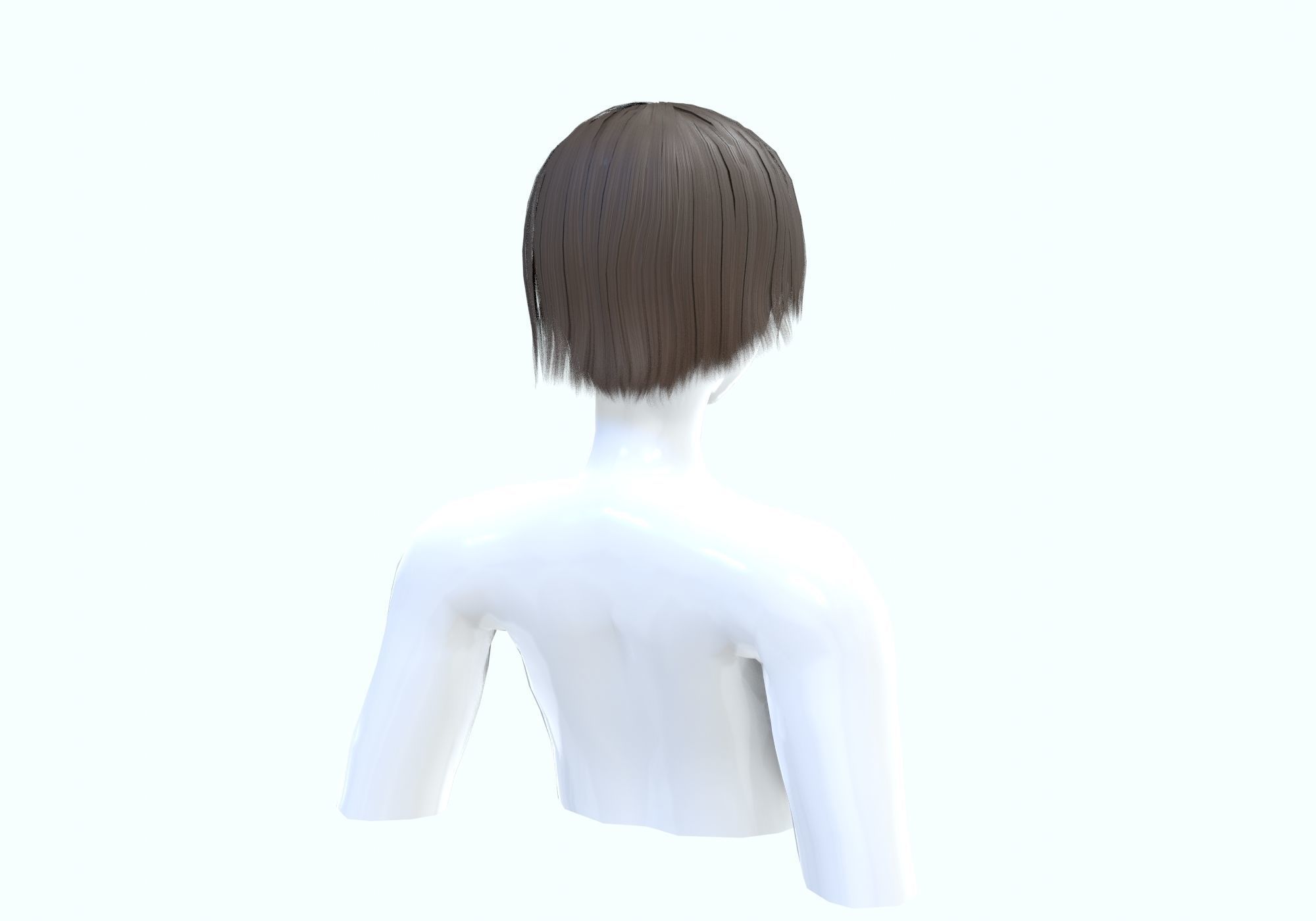 Female Short Hairstyle 3D model_3