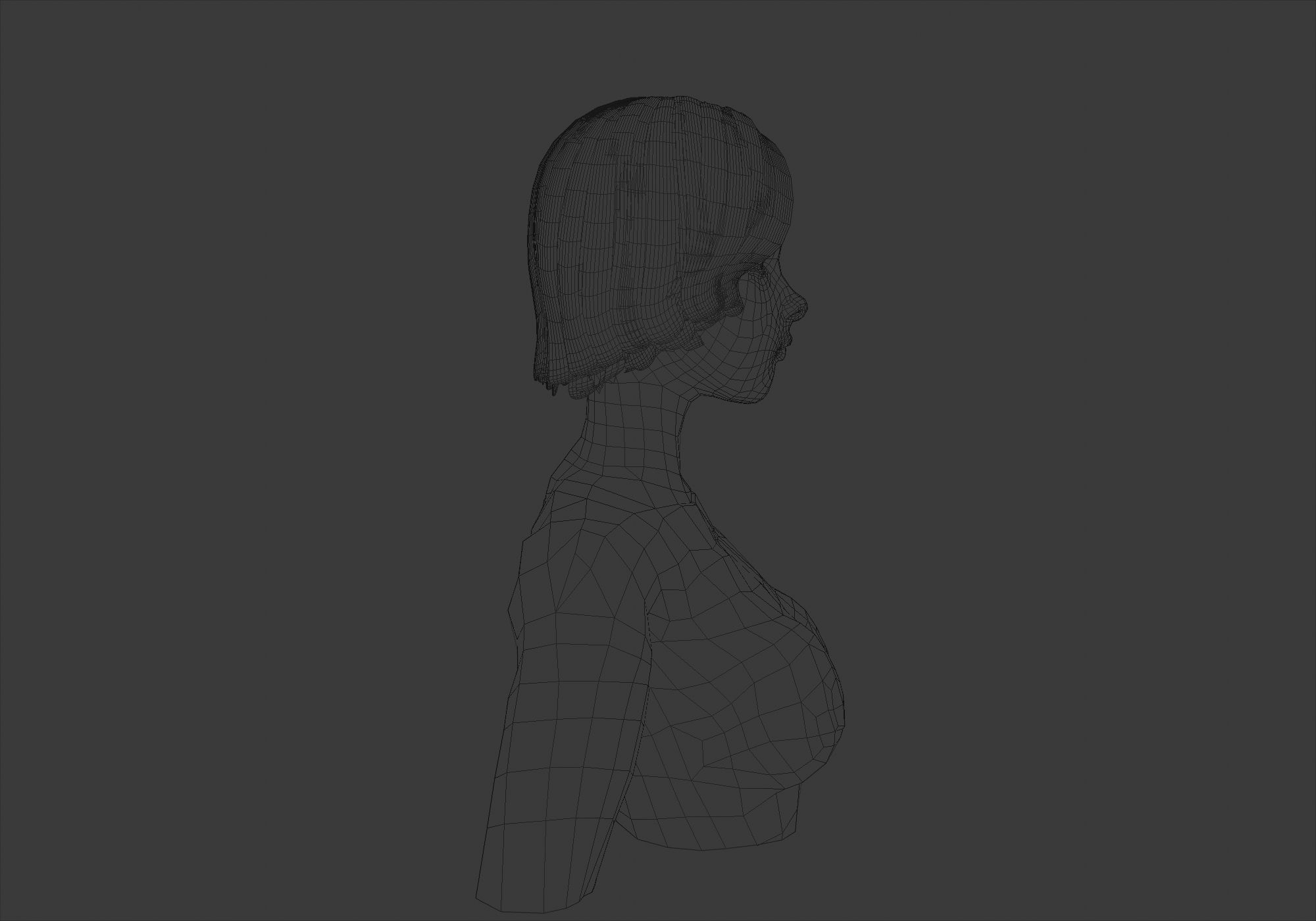 Female Short Hairstyle 3D model_7