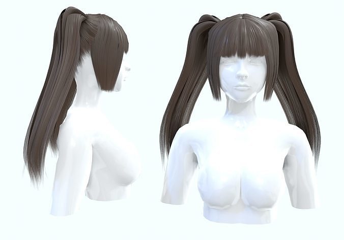 Female Bangs Hairstyle  3D model