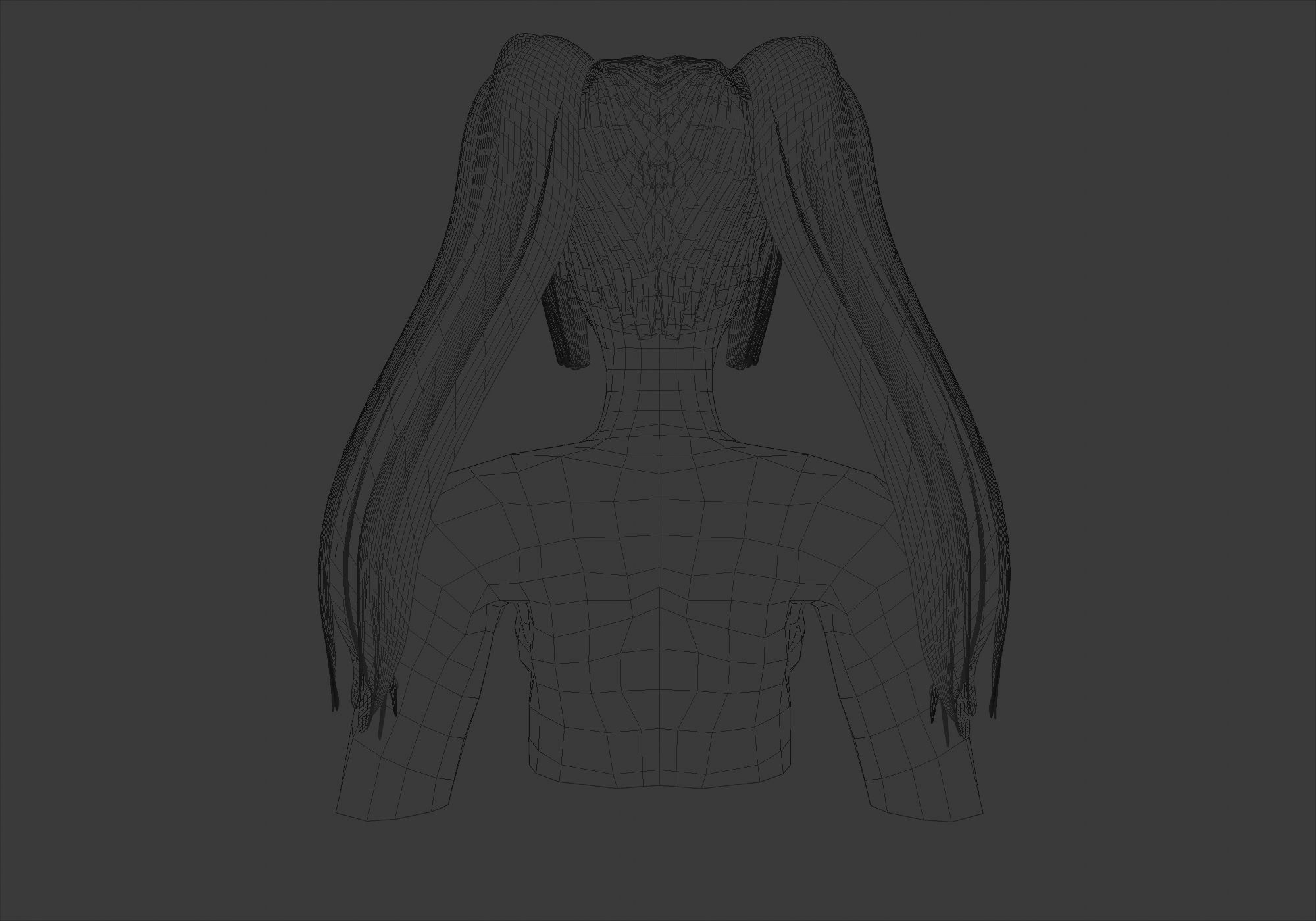 Female Bangs Hairstyle  3D model_9