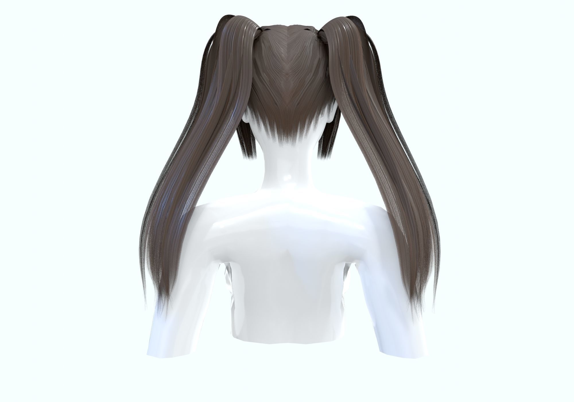 Female Bangs Hairstyle  3D model_4
