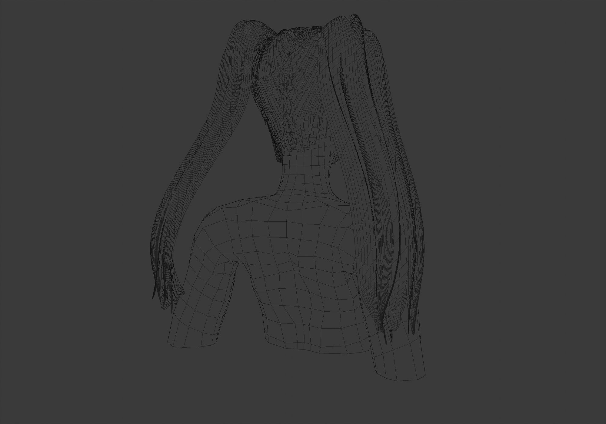 Female Bangs Hairstyle  3D model_8