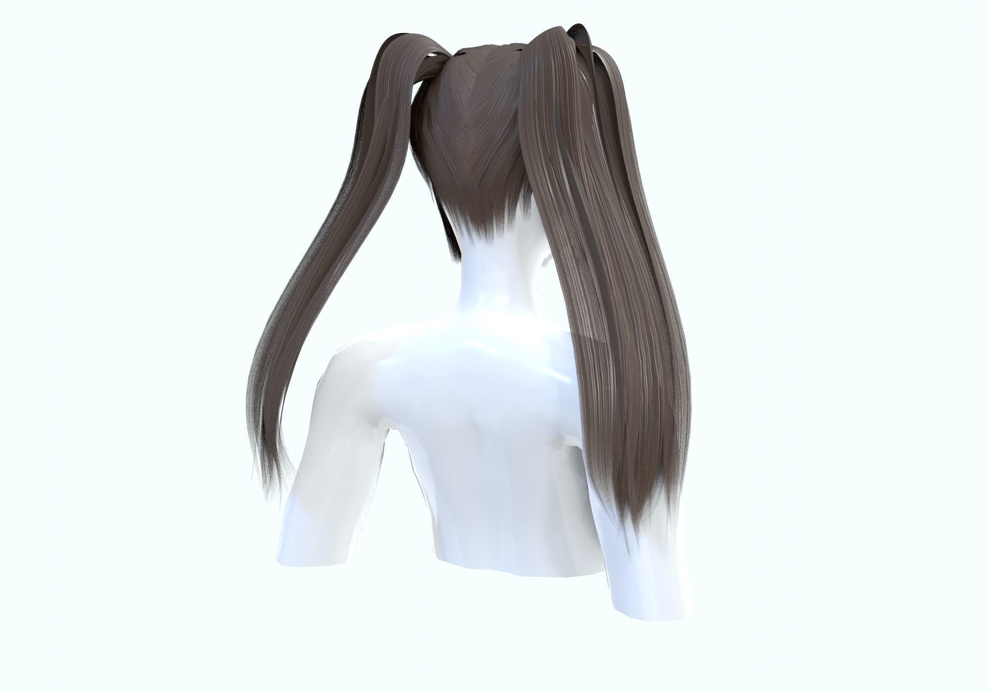 Female Bangs Hairstyle  3D model_3