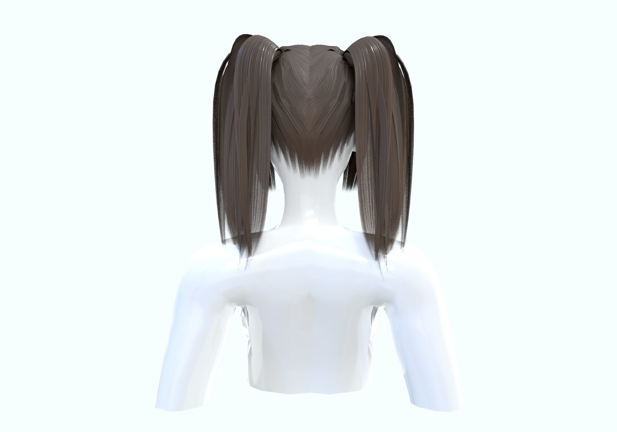 Cute Female Hairstyle 3D model_4