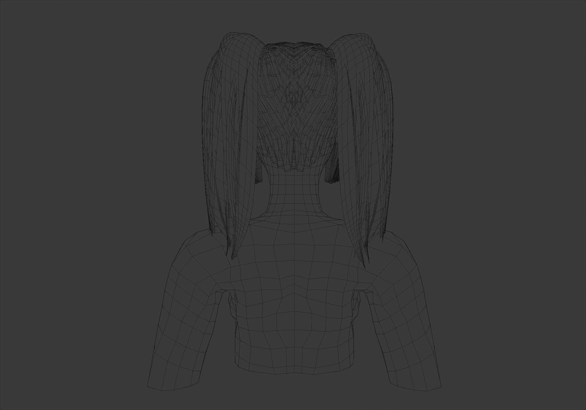 Cute Female Hairstyle 3D model_9