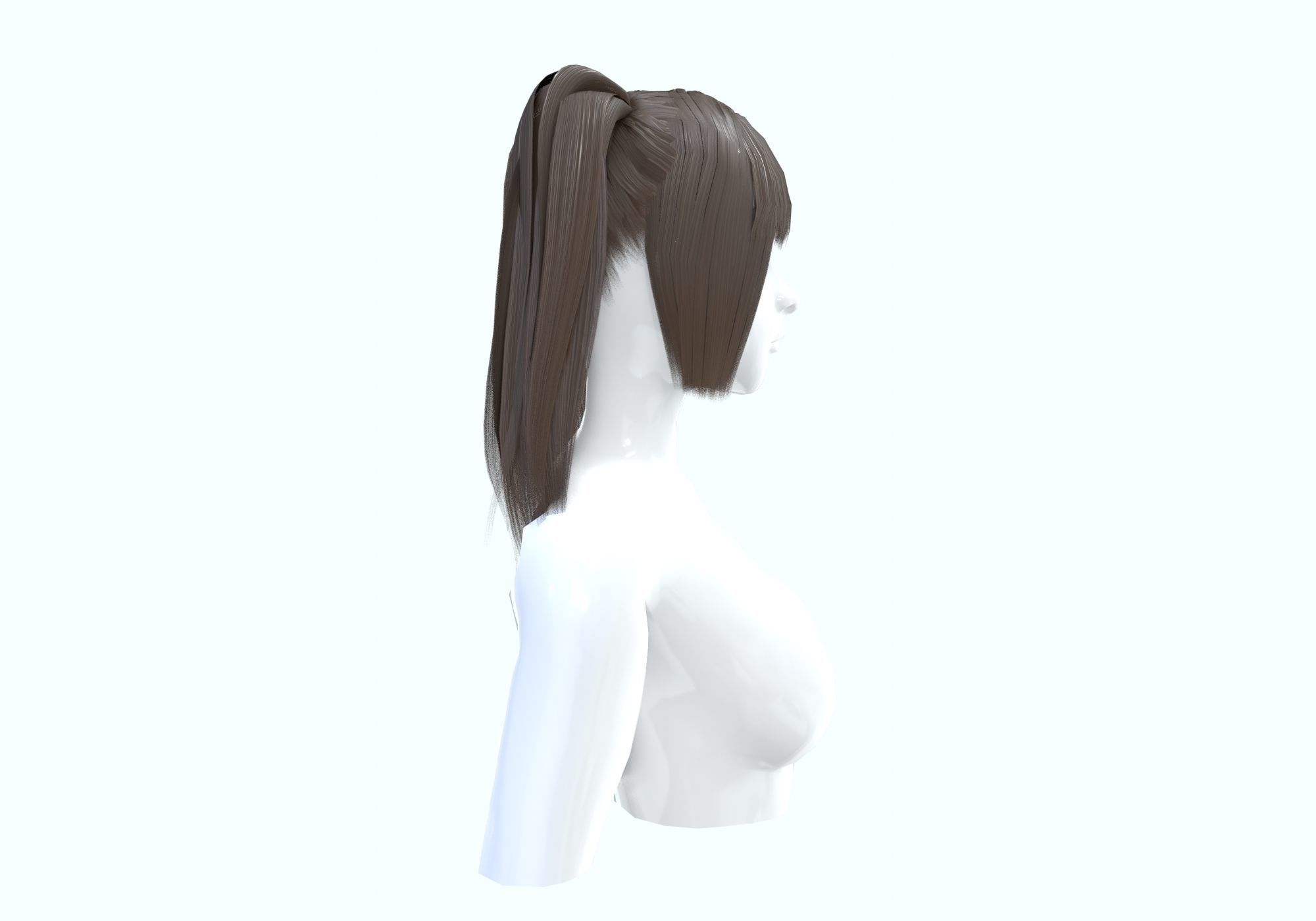 Cute Female Hairstyle 3D model_2