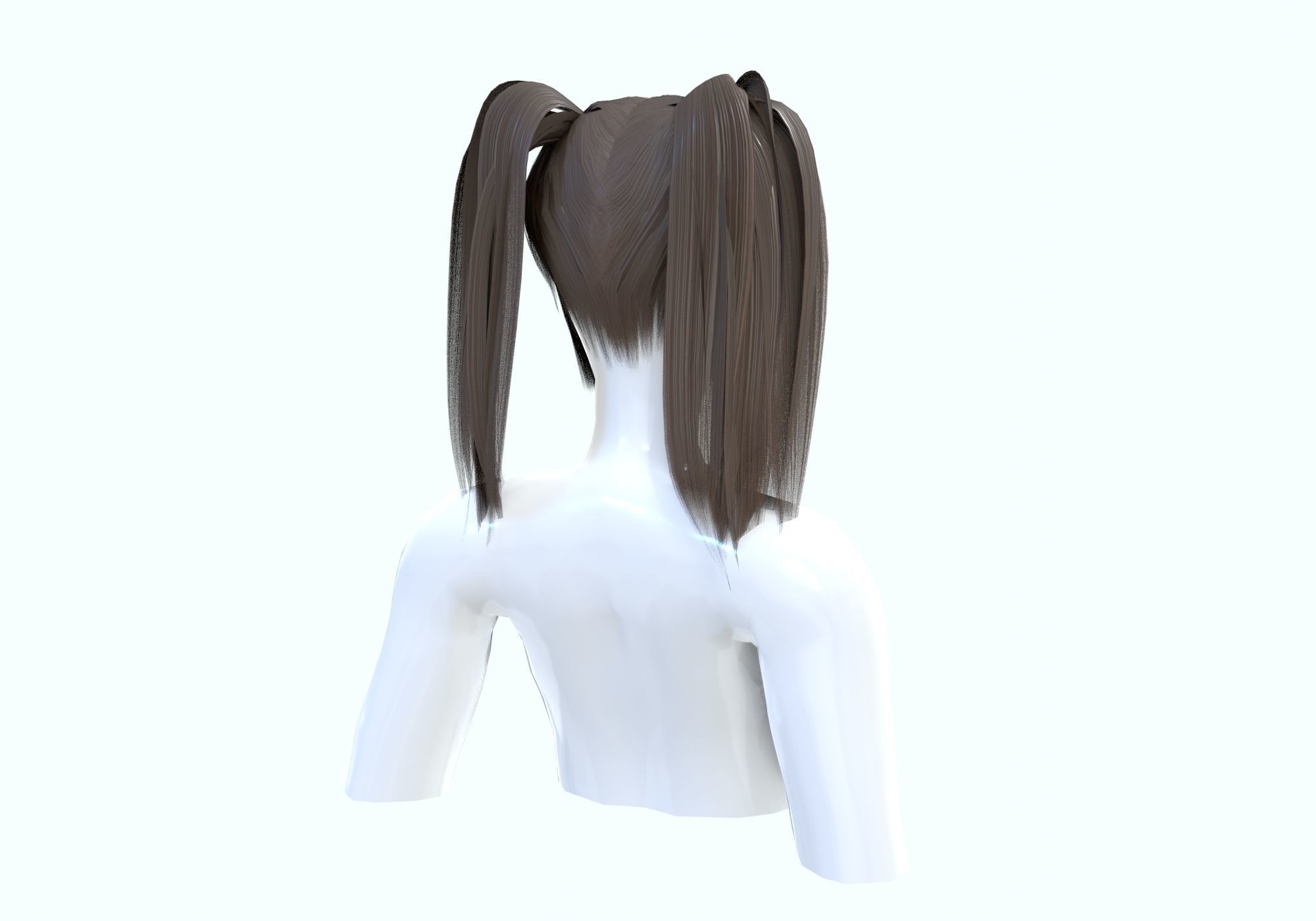 Cute Female Hairstyle 3D model_3