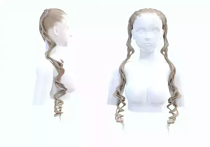 Curly Pigtails Hairstyle 