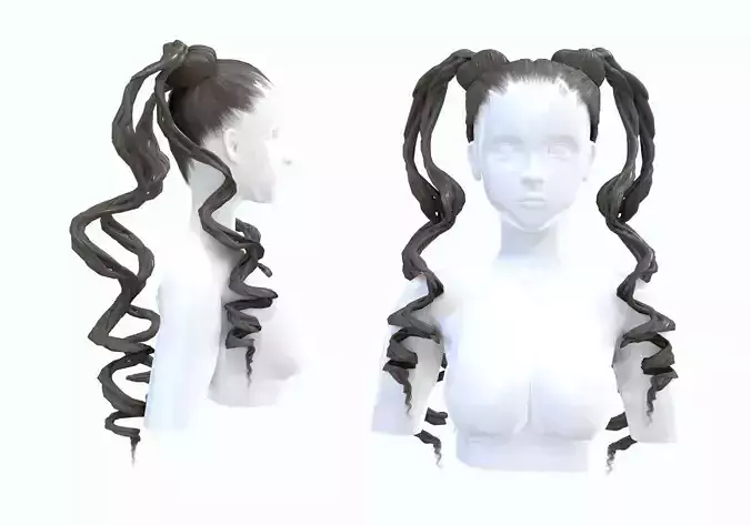 Bun Pigtails Hairstyle 