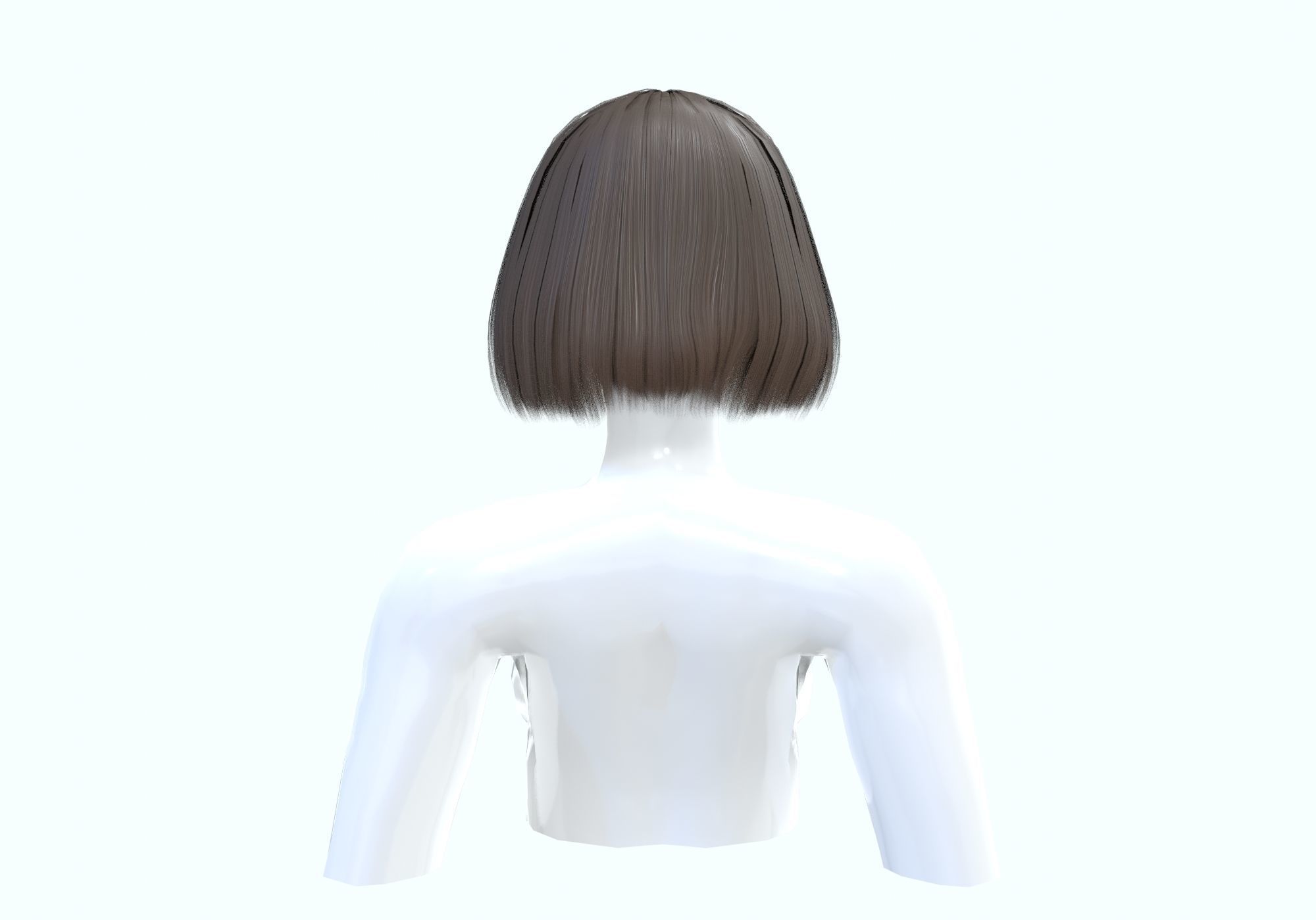 Bob Bangs Hairstyle 3D model_4