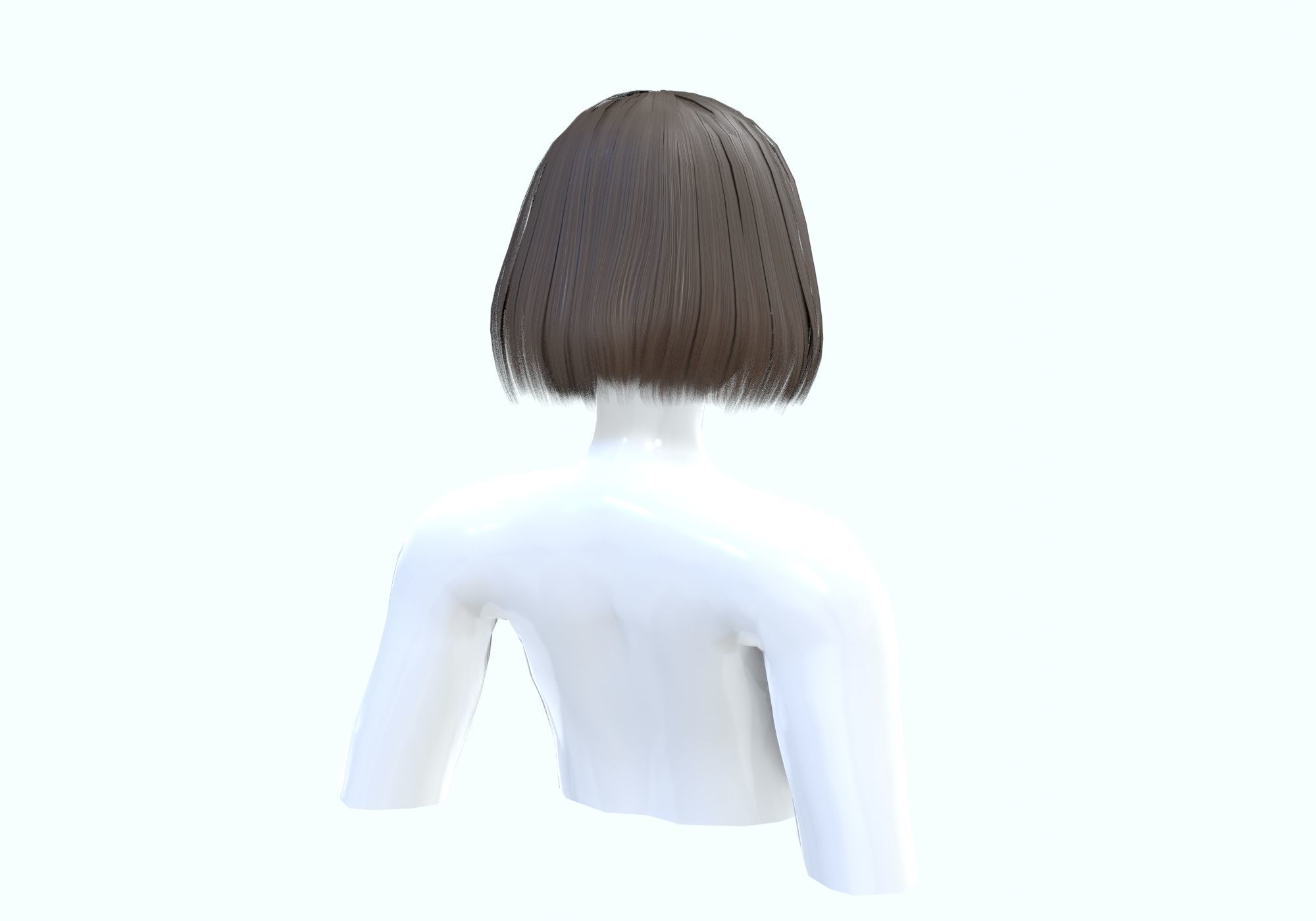 Bob Bangs Hairstyle 3D model_3