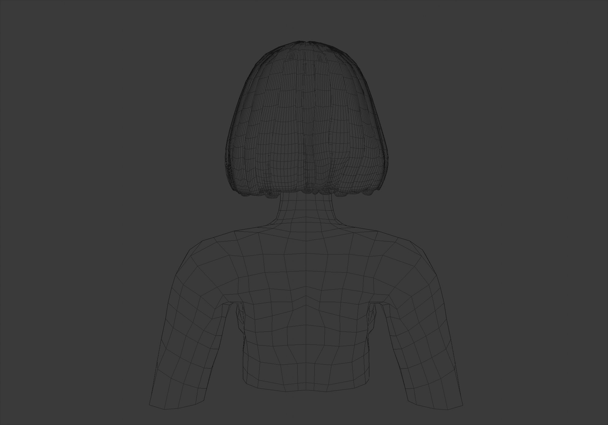 Bob Bangs Hairstyle 3D model_9