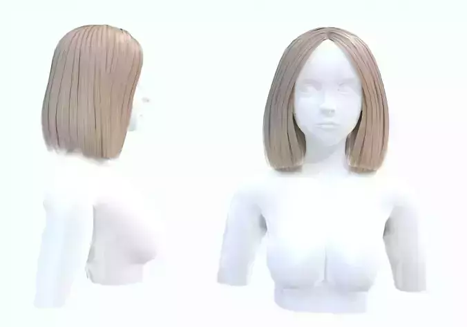Blond Bob Hairstyle  3D model