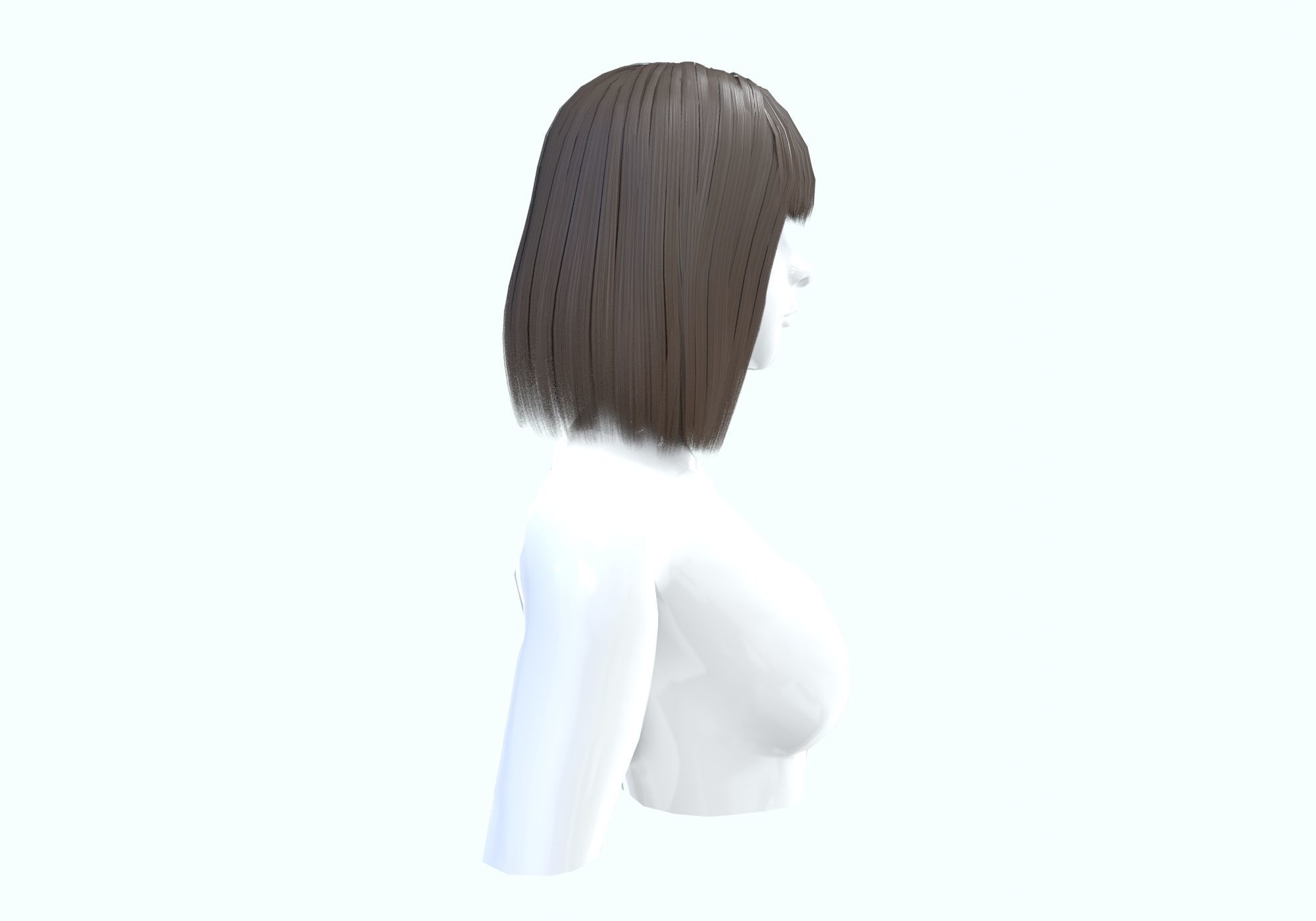 Basic Bob Hairstyle  3D model_2