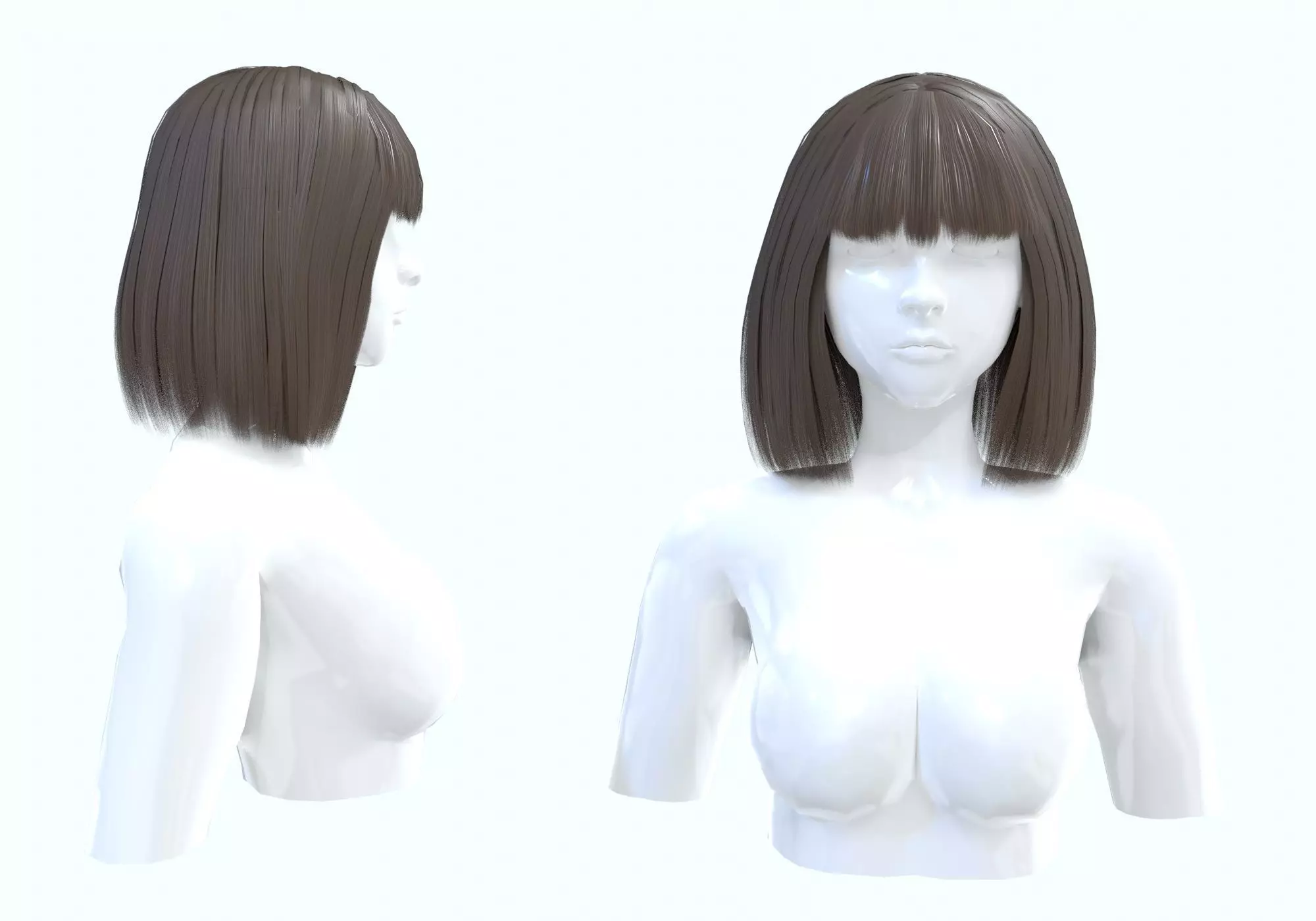 Basic Bob Hairstyle  3D model_0