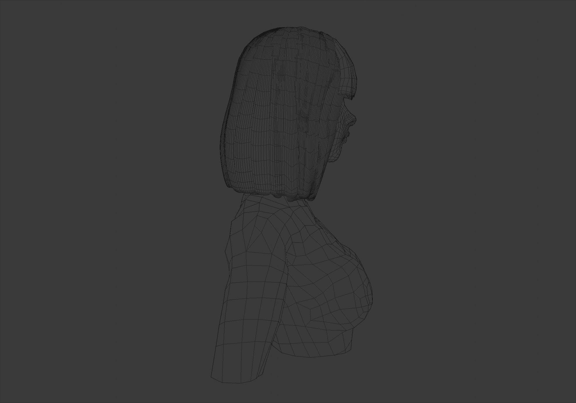 Basic Bob Hairstyle  3D model_7