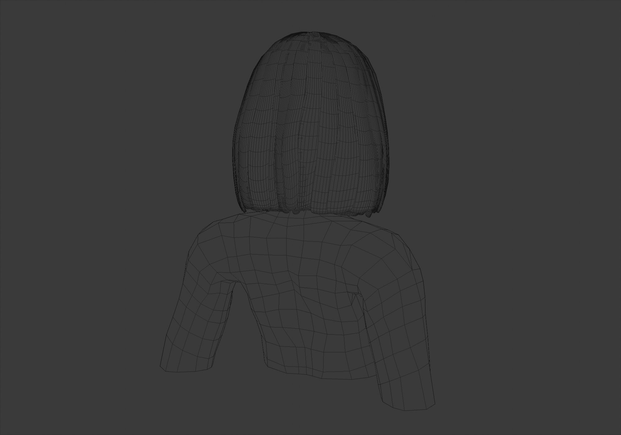 Basic Bob Hairstyle  3D model_8