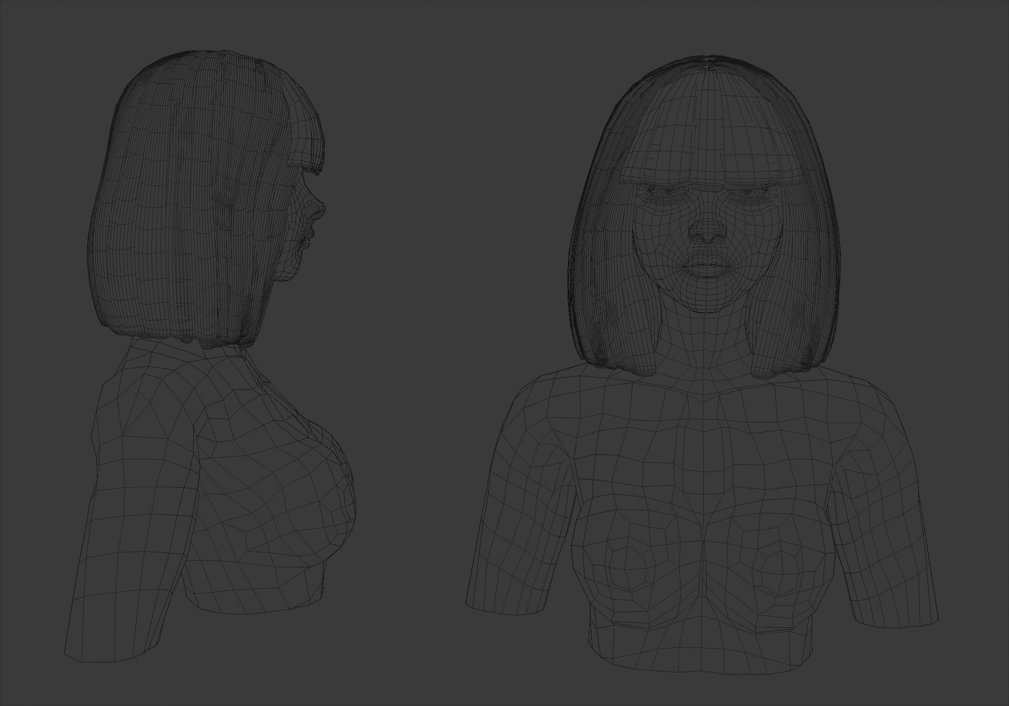 Basic Bob Hairstyle  3D model_5