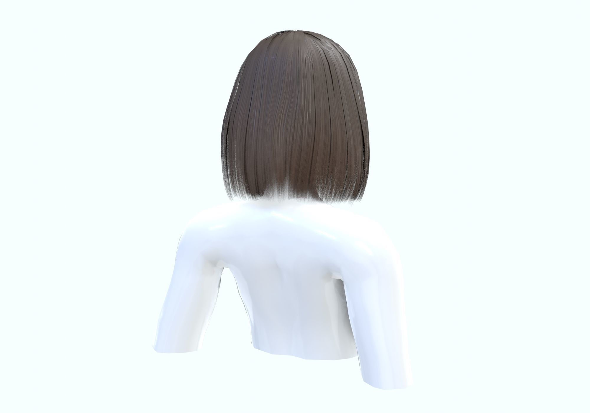 Basic Bob Hairstyle  3D model_3