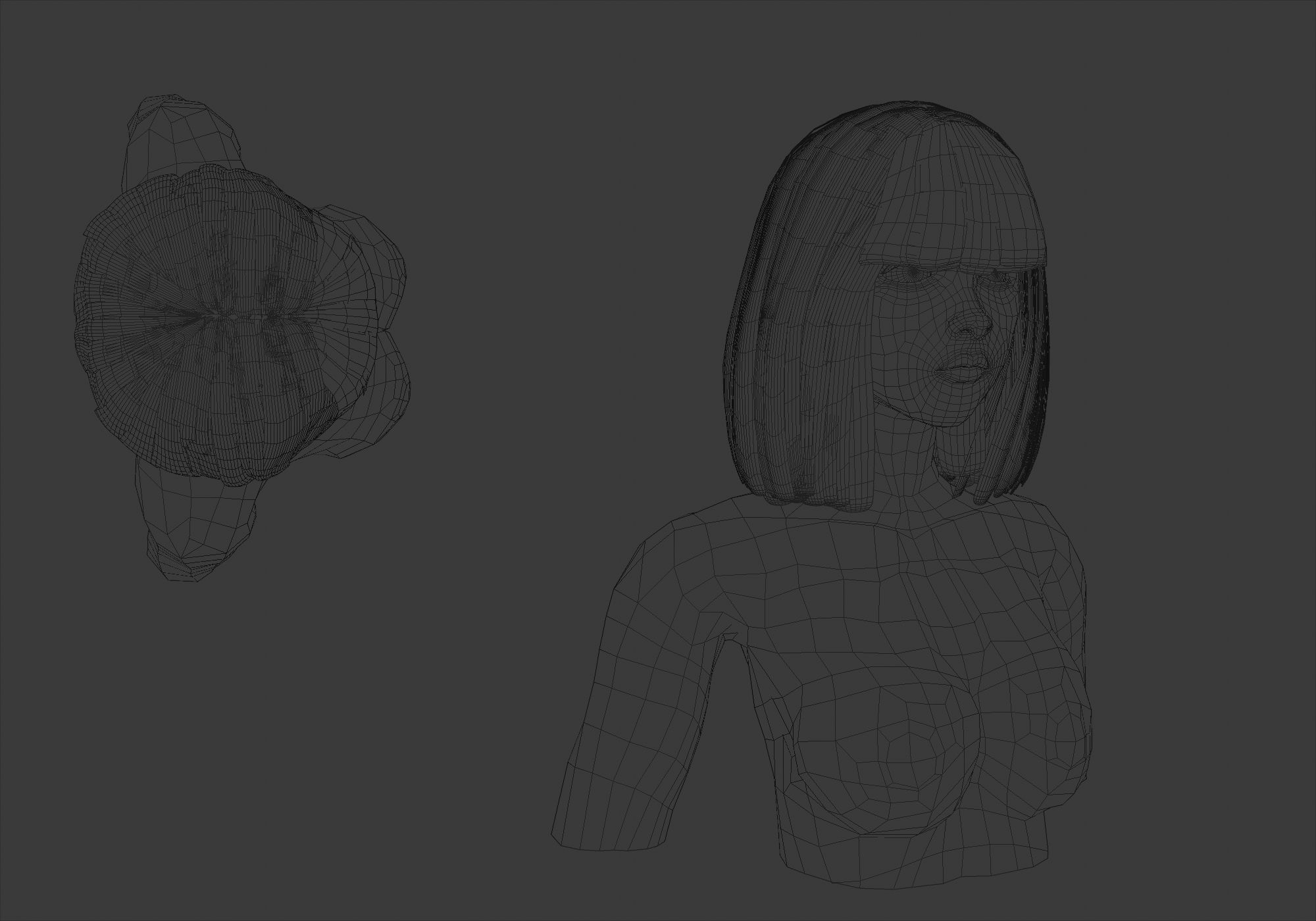 Basic Bob Hairstyle  3D model_6