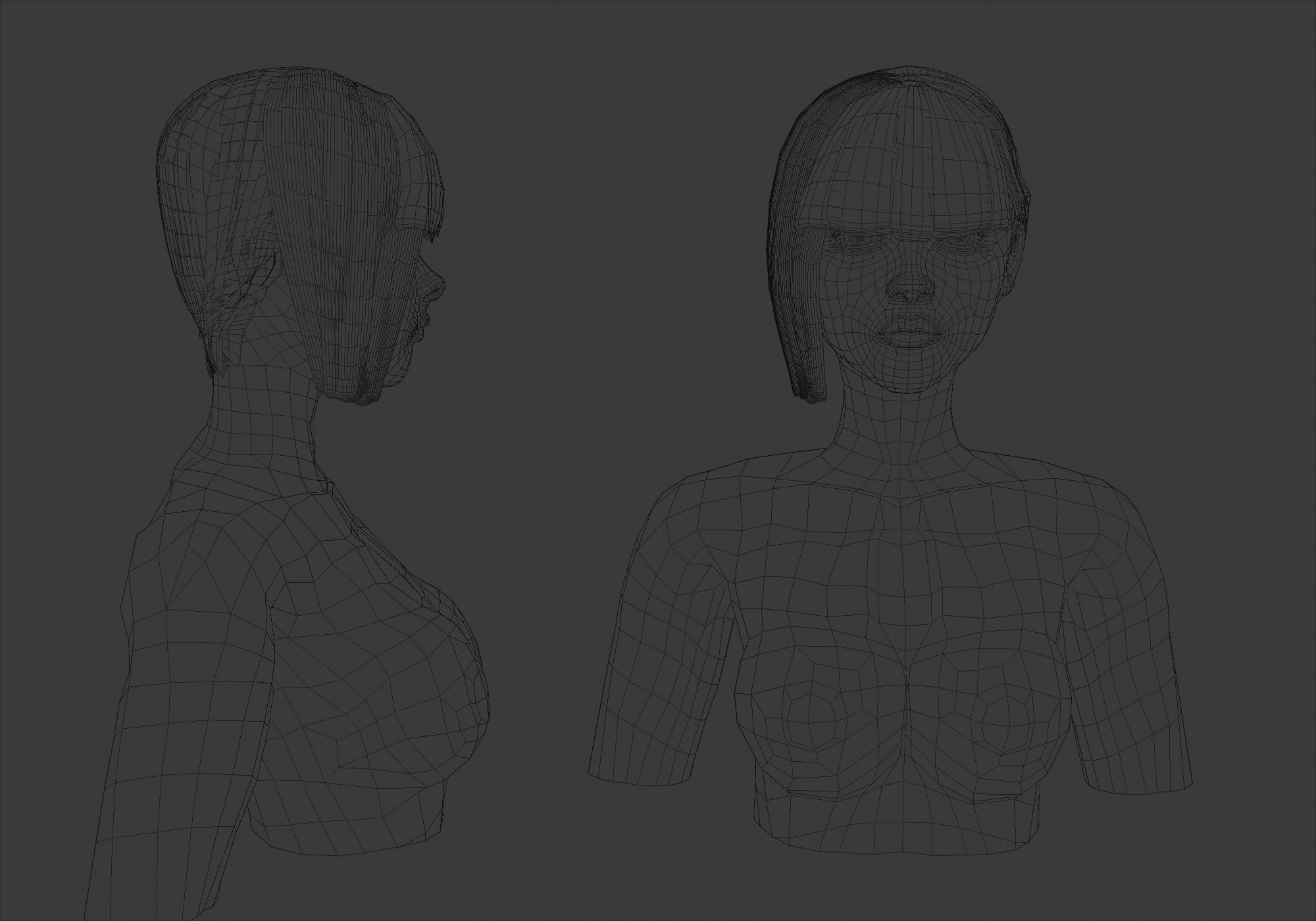 Bangs Side Hairstyle  3D model_5