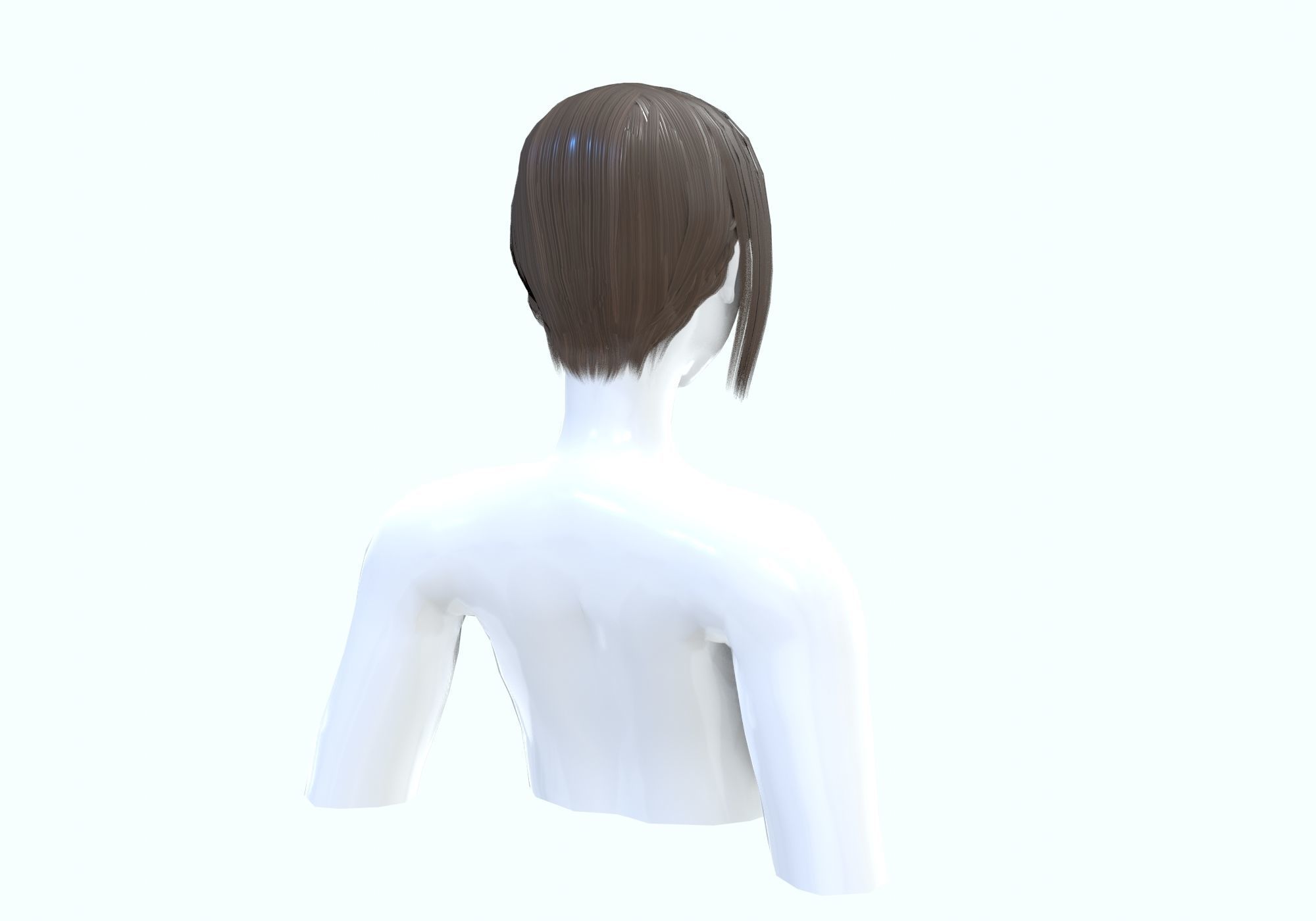 Bangs Side Hairstyle  3D model_3
