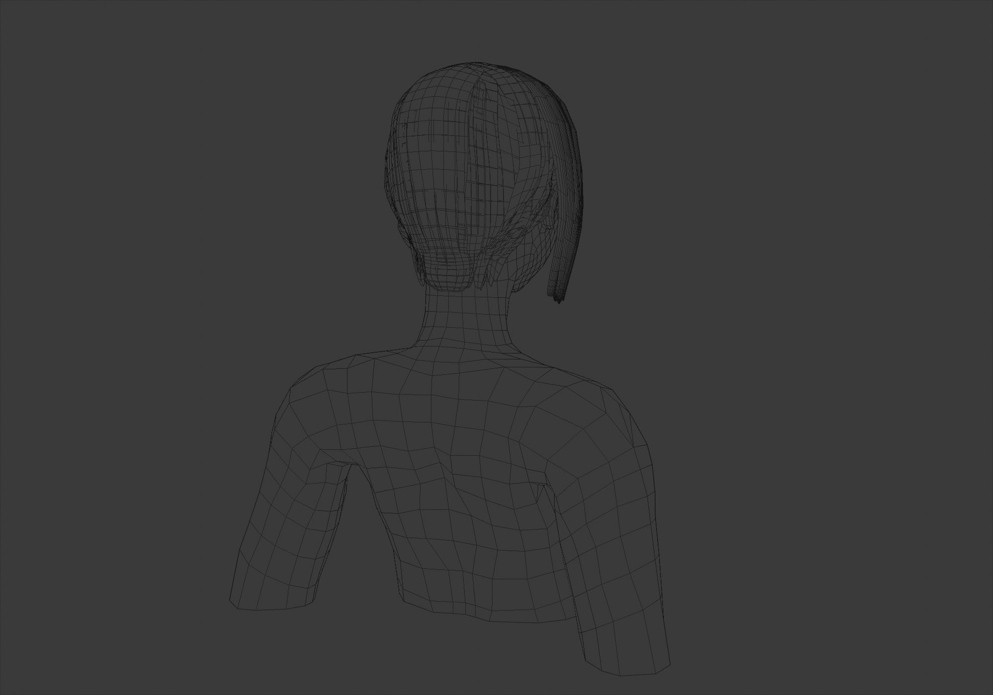 Bangs Side Hairstyle  3D model_8