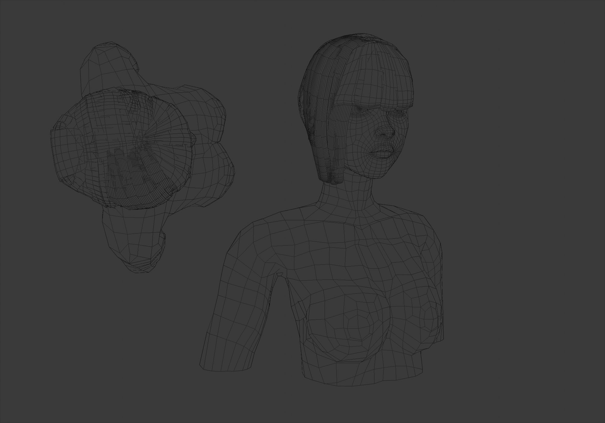 Bangs Side Hairstyle  3D model_6