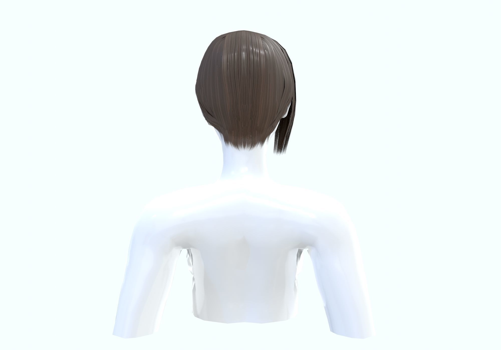 Bangs Side Hairstyle  3D model_4