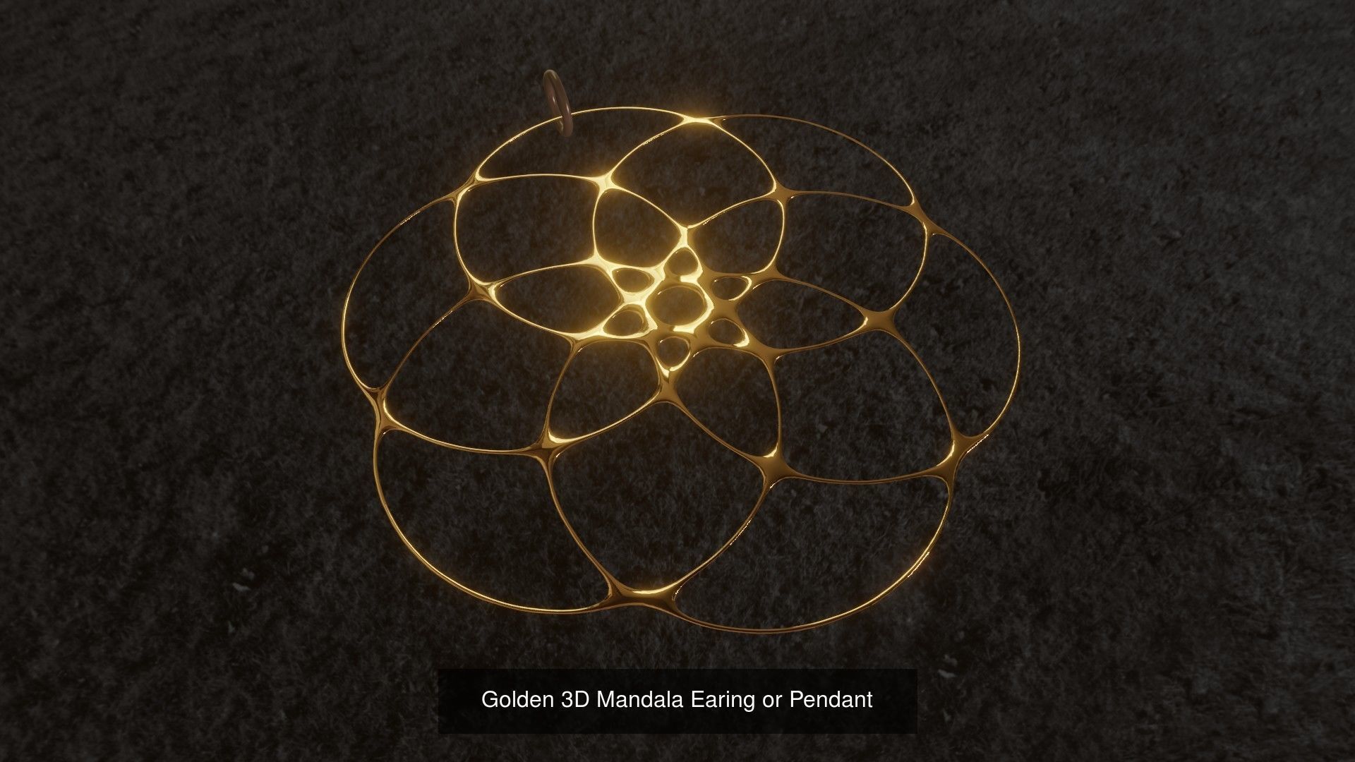 3dGEMS -Golden Earings 3D Model Pack -Sacred Geometry Collection _6
