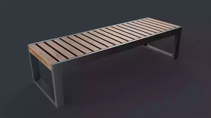 Modern Outdoor Bench 19 PBR Game Ready