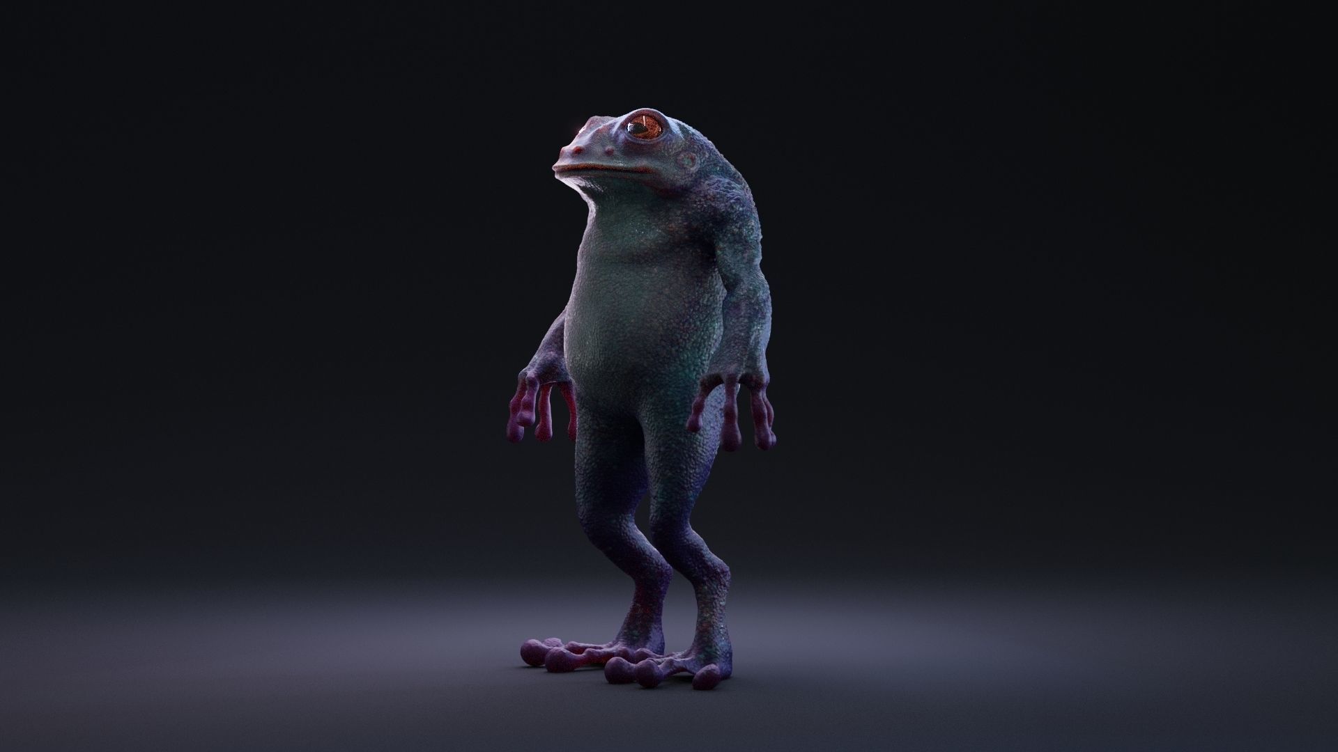 Blue Frog Character - Rigged - Game Ready Low-poly 3D model_15