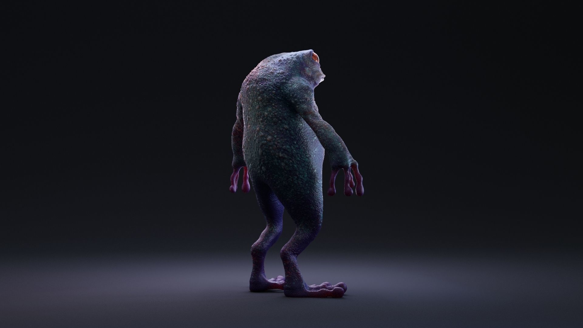 Blue Frog Character - Rigged - Game Ready Low-poly 3D model_19